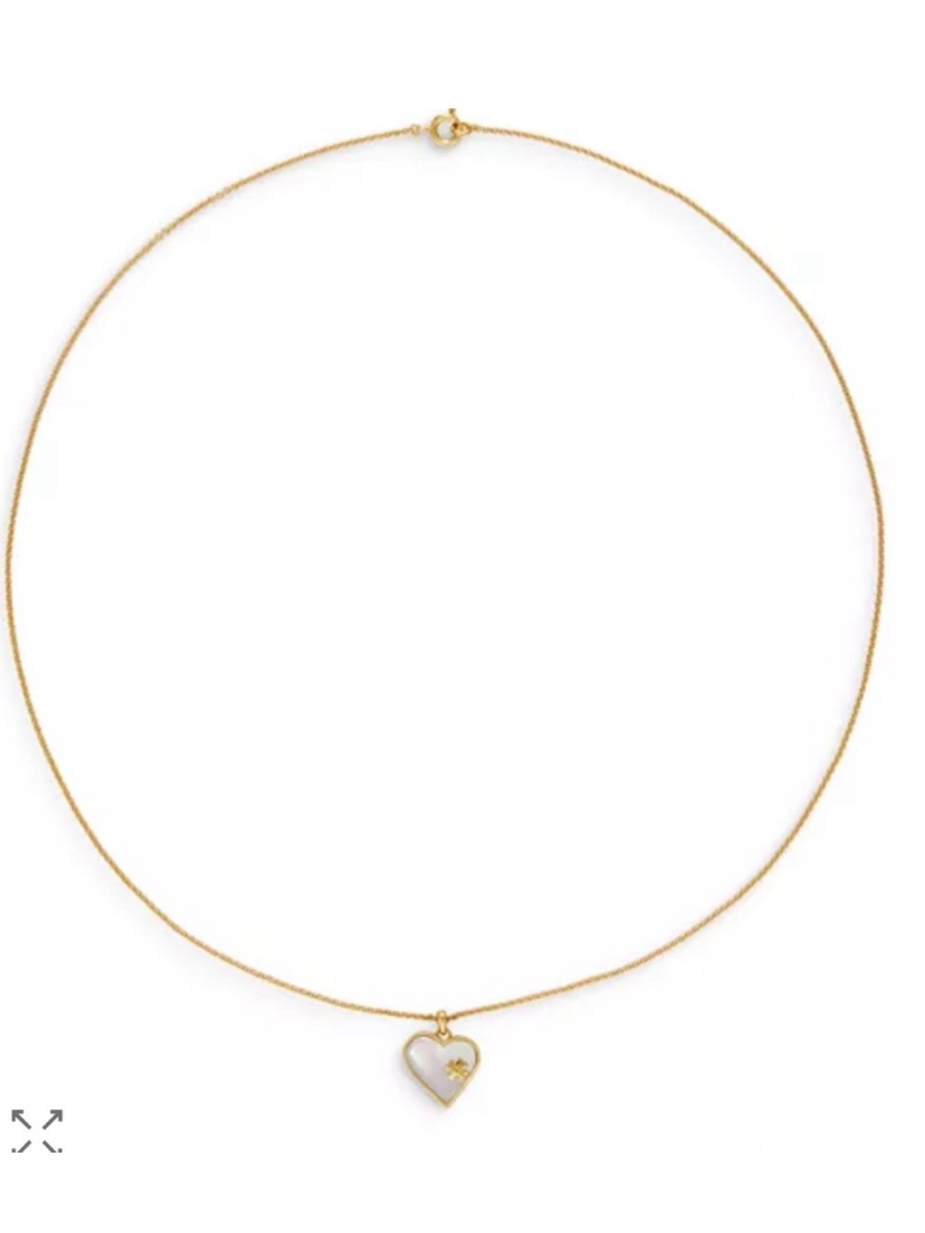Tory Burch Mother Of Pearl Heart Necklace New $129